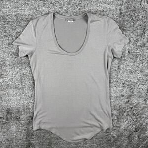 Helmut Scoop Neck Tee Women's Small Gray